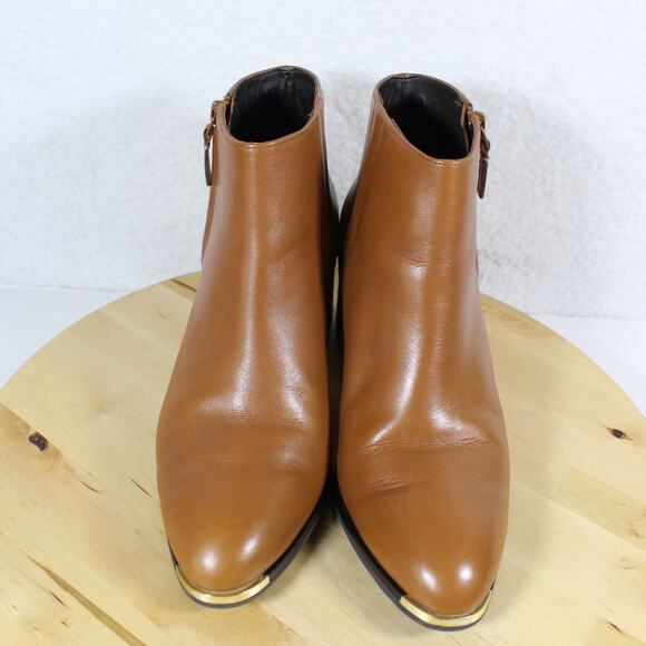 Cole Haan Ankle Boots Womens 8 Brown Leather Grand Zip Booties Comfort Shoe - Picture 3 of 10
